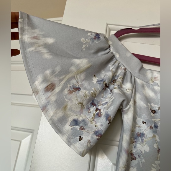 MISSGUIDED Floral Bardot Split Front MIDI Dress - Picture 5 of 8